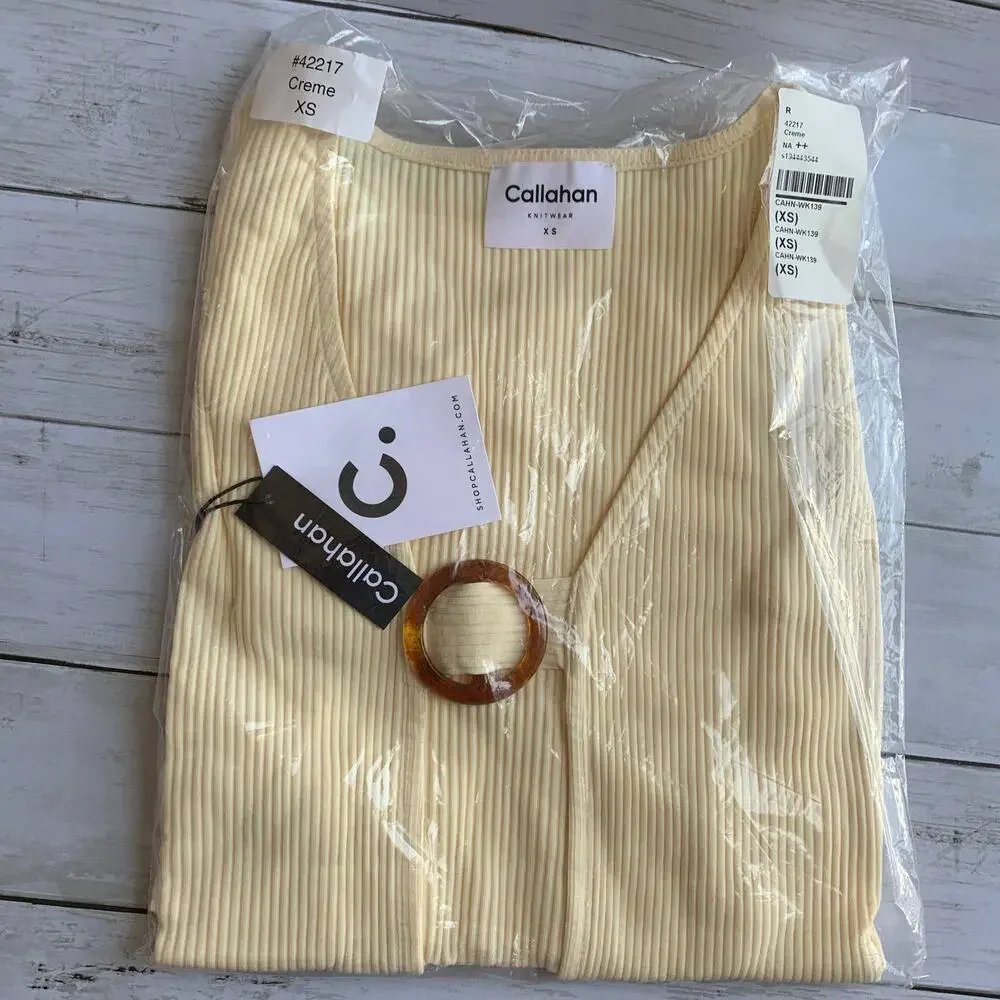 NWT Callahan Knitwear Vera Top in Creme